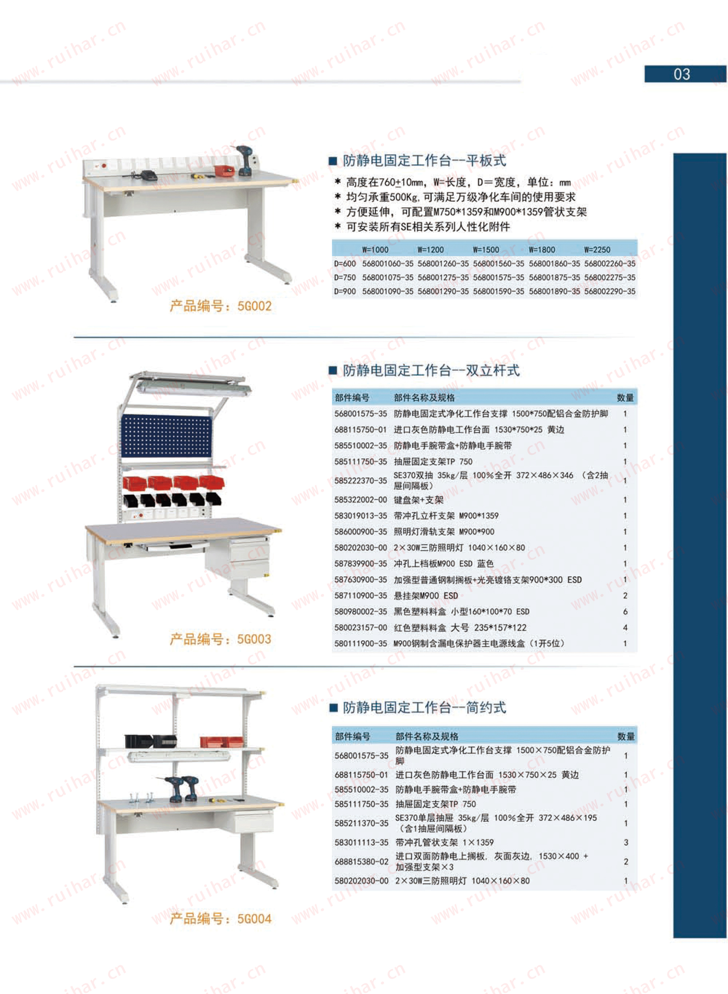 固定式防靜電式作臺，SEG-08-A，SEG-08-B，SEG-08-C，SEG-08-D，森億