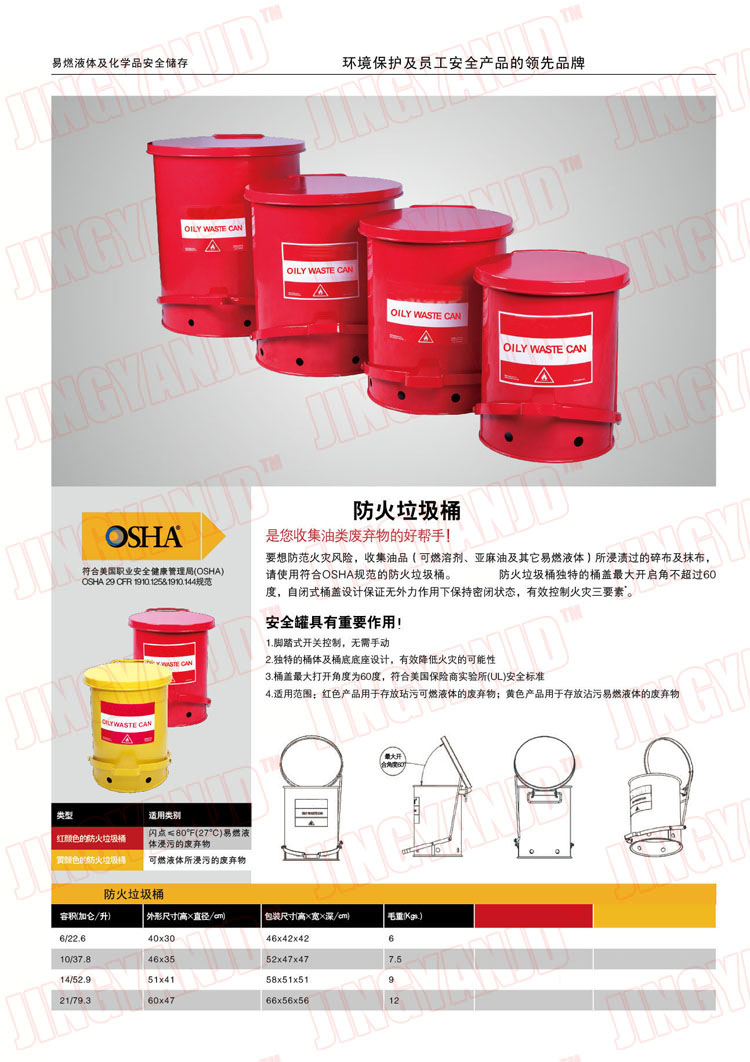 防火垃圾桶，化學(xué)品垃圾桶，油漬廢棄物回收桶