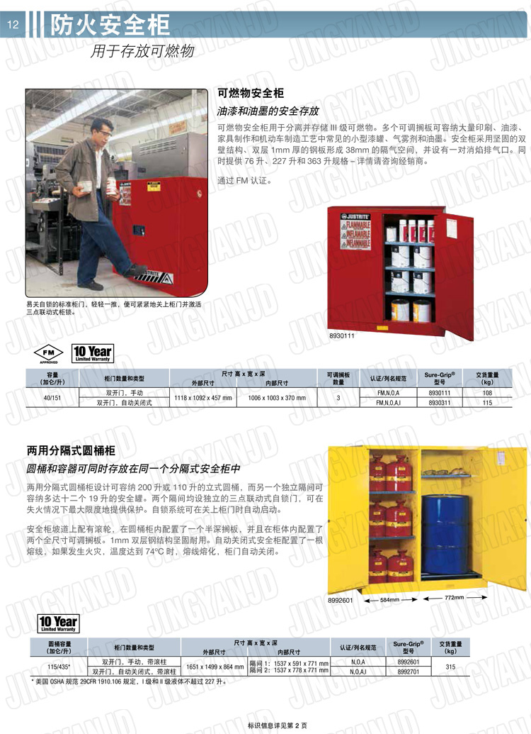 美國杰斯瑞特，防火安全柜，justrite防火柜，justrite安全柜，防爆柜justrite