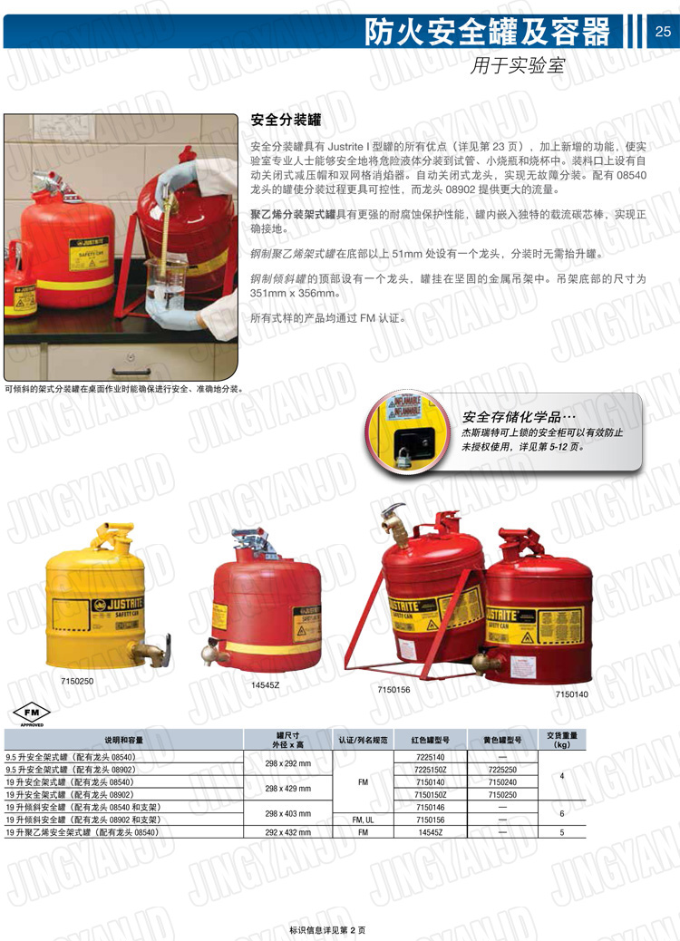 JUSTRITE，美國(guó)杰斯瑞特，justriteI型安全罐,柴油汽油存放罐，酒精松香水安全存儲(chǔ)罐，防火安全罐，防爆安全罐