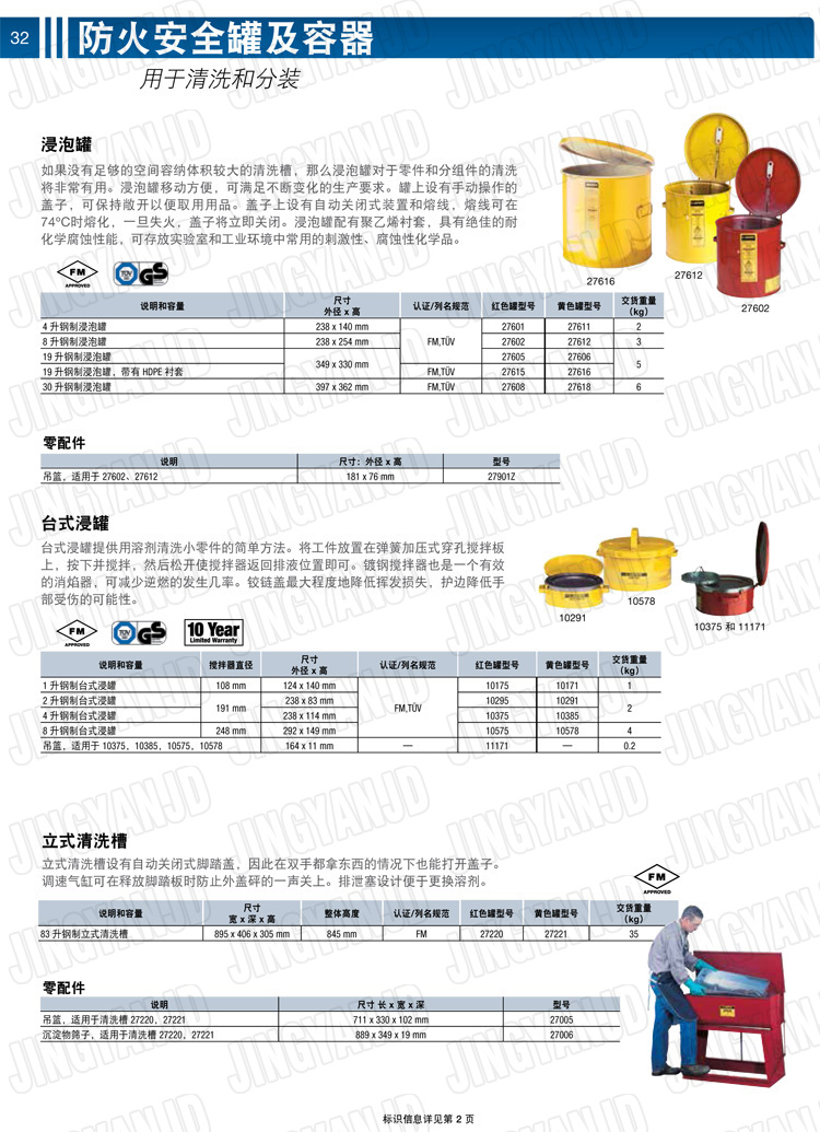 美國杰斯瑞特，justrite，臺式浸泡罐，立式清洗槽，清洗罐